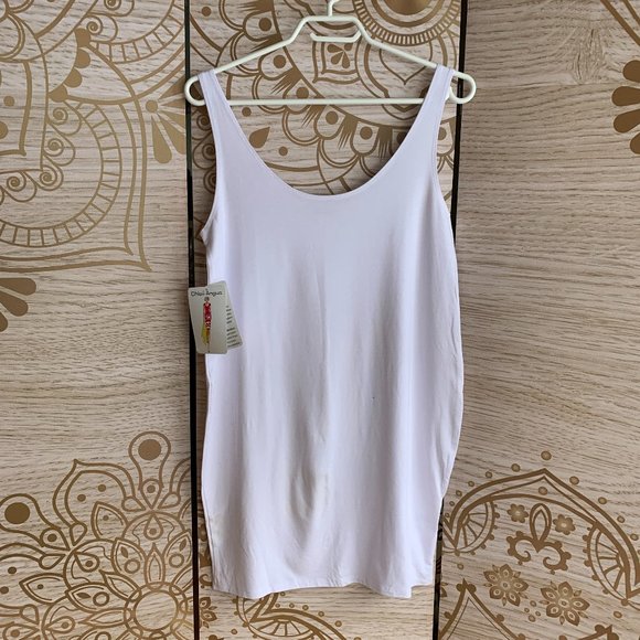 chloe angus white long tank top or slip - Picture 1 of 8